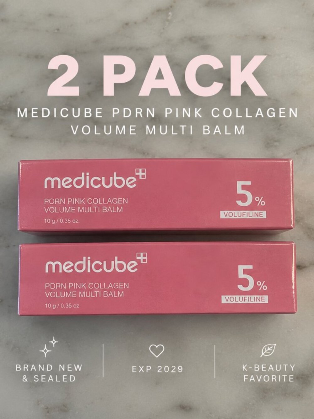 Medicube PDRN Pink Collagen Volume Multi Balm 2 Pack NEW SEALED